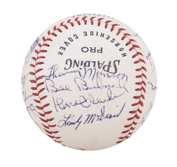 1969 New York Yankees Team Signed Baseball with (25) Signatures Including Two Thurman Munson Signatures - Debut Season (JSA)